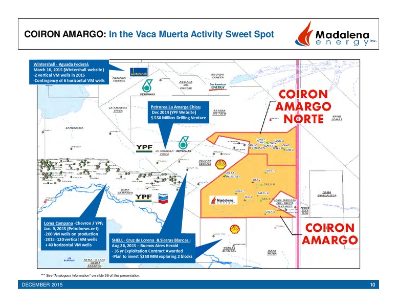 December 2015 Investor Presentation – Madalena Energy Inc. – slide 9