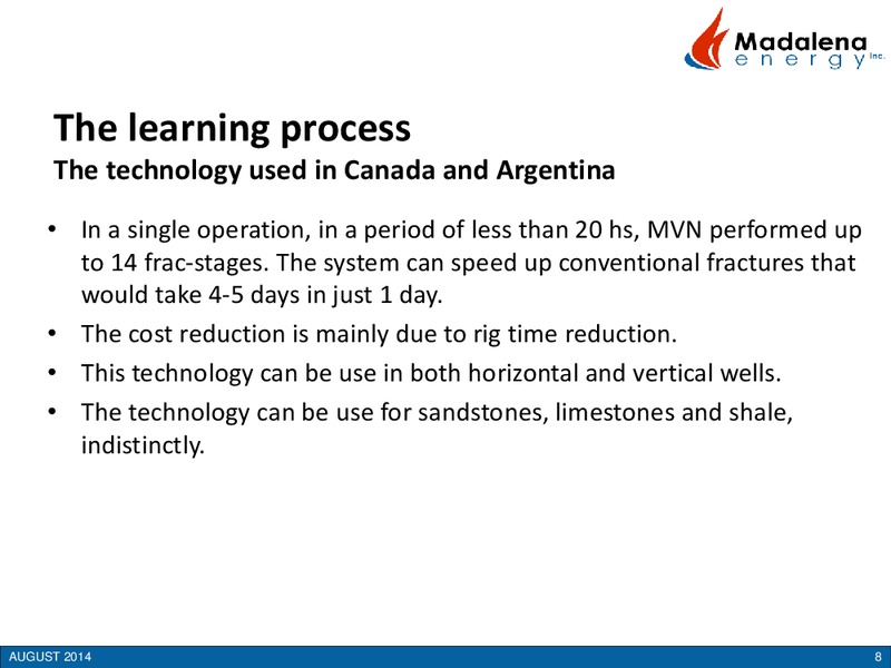 How Canadian and International Experience Drive Success – Madalena Energy Inc. – slide 8