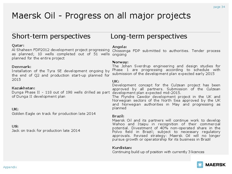 Q2 2014 EARNINGS CALL – Maersk Oil – slide 34