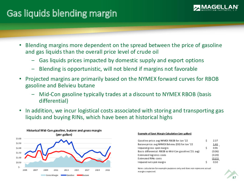2022 Analyst Day – Magellan Midstream Partners Lp – slide 86
