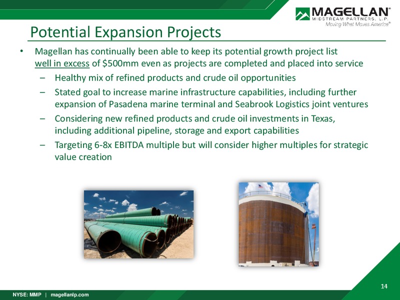 August 2018 Corporate Presentation – Magellan Midstream Partners Lp – slide 13