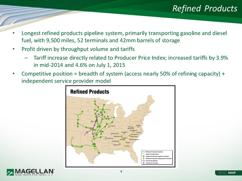 JP Morgan Wells Fargo Midwest Energy Infrastructure – Magellan Midstream Partners Lp – slide 3