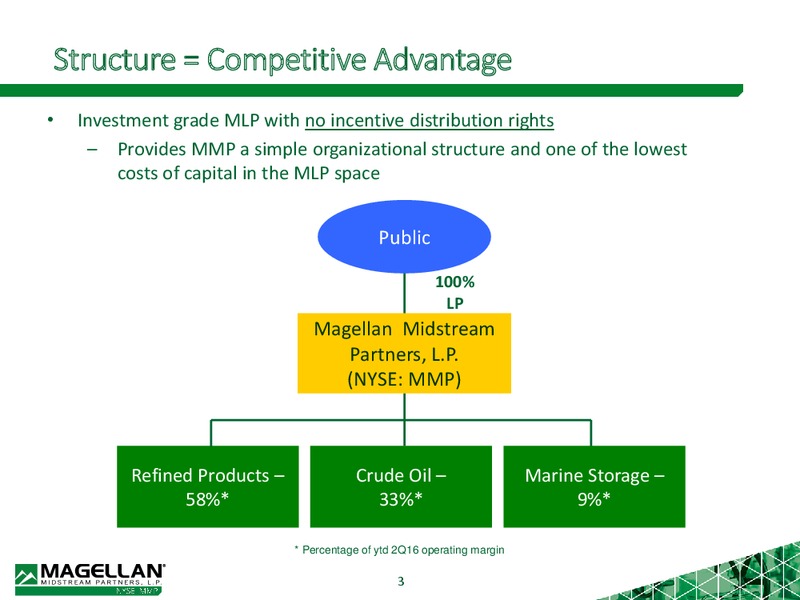 JP Morgan Midwest Energy MLP 1x1 Forum – Magellan Midstream Partners Lp – slide 2