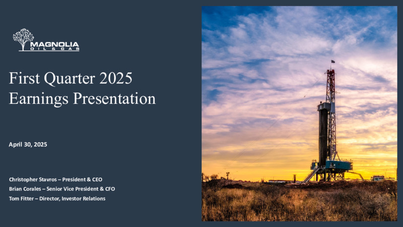1Q 2025 Earnings Presentation – Magnolia Oil & Gas – slide 1
