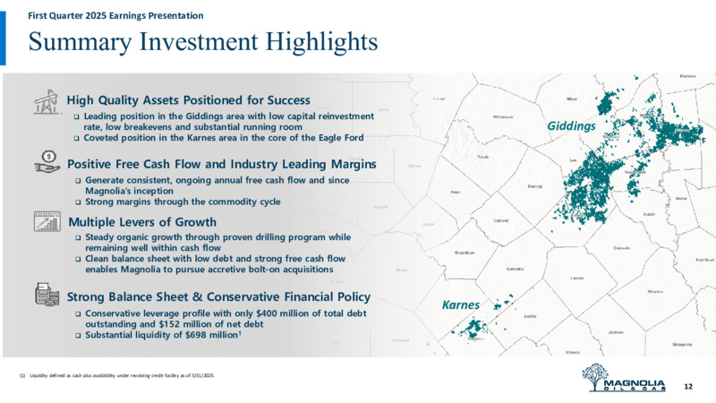 1Q 2025 Earnings Presentation – Magnolia Oil & Gas – slide 11