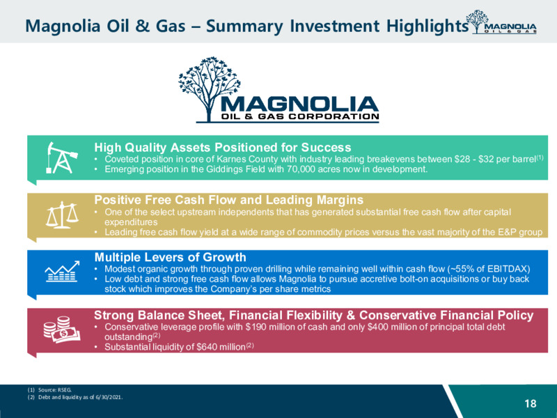 August 2021 Investor Presentation – Magnolia Oil & Gas – slide 17