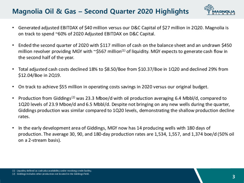 Q2 2020 Earnings Presentation – Magnolia Oil & Gas – slide 2