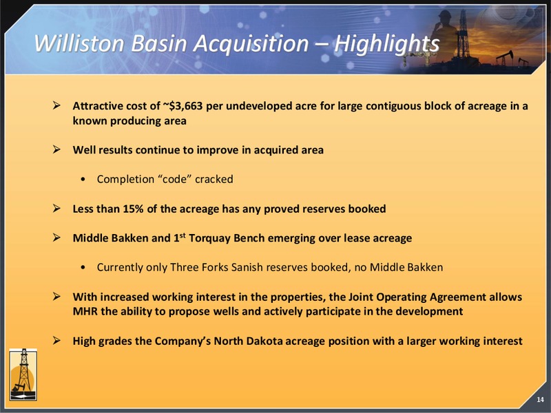 May 2012 Investor Presentation – Magnum Hunter Resources Corp. – slide 14