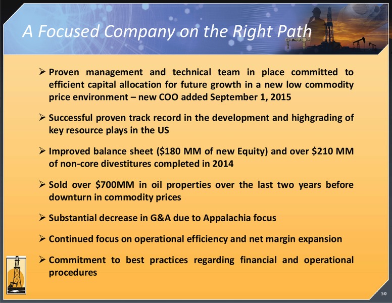 October 2015 Investor Presentation – Magnum Hunter Resources Corp. – slide 45