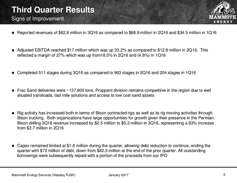 Goldman Sachs Energy Conference – Mammoth Energy Services Inc. – slide 5