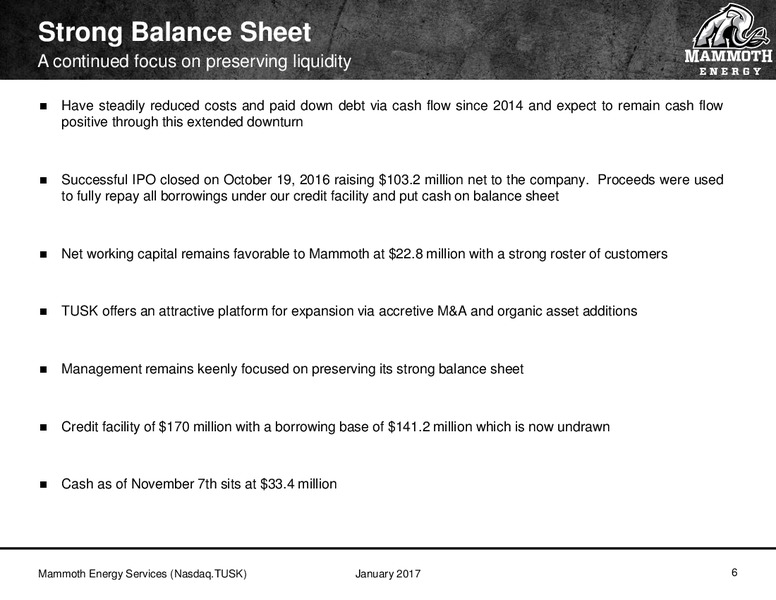 Goldman Sachs Global Energy Conference – Mammoth Energy Services Inc. – slide 6