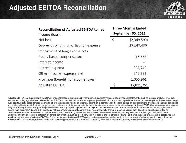 Goldman Sachs Global Energy Conference – Mammoth Energy Services Inc. – slide 19
