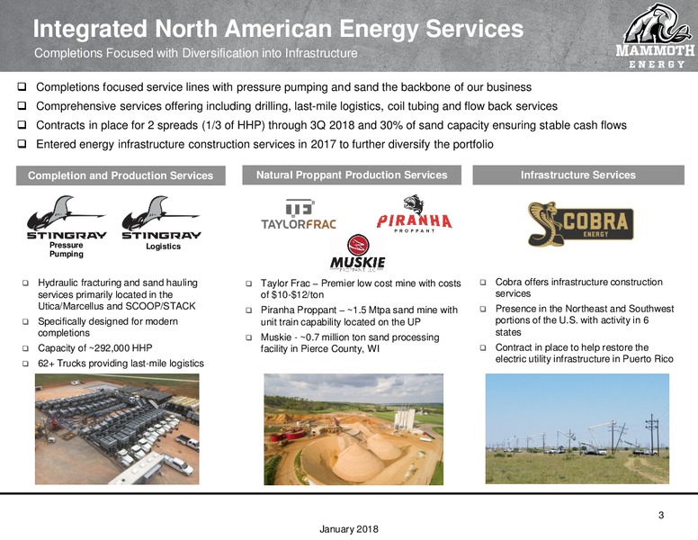 Goldman Sachs Energy Conference – Mammoth Energy Services Inc. – slide 3