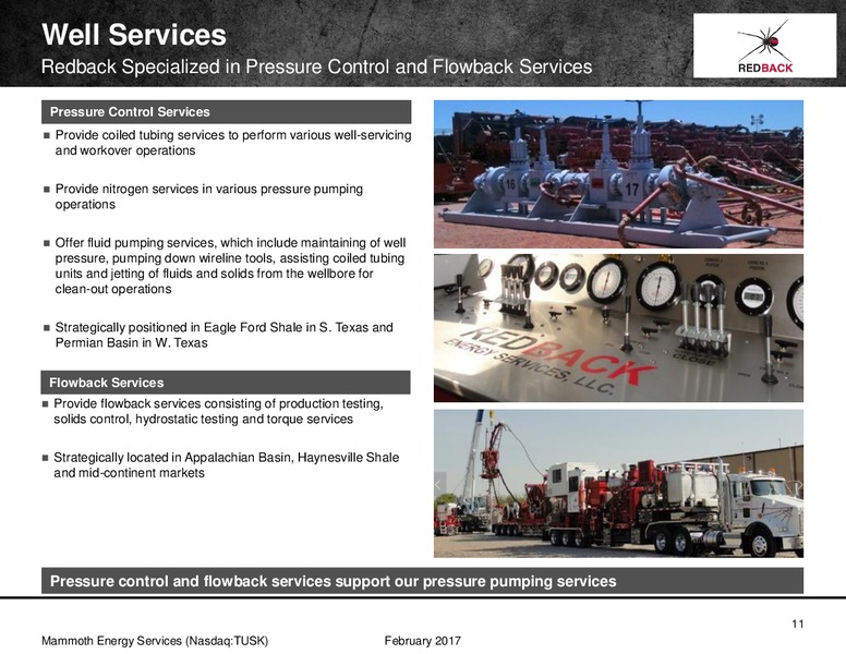 Credit Suisse Energy Summit – Mammoth Energy Services Inc. – slide 11