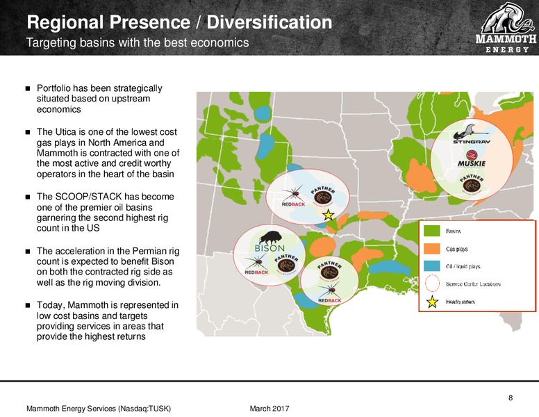 Simmons 17th Annual Energy Conference – Mammoth Energy Services Inc. – slide 8