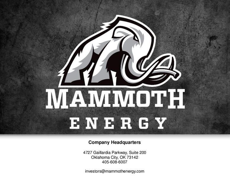 Simmons 17th Annual Energy Conference – Mammoth Energy Services Inc. – slide 19