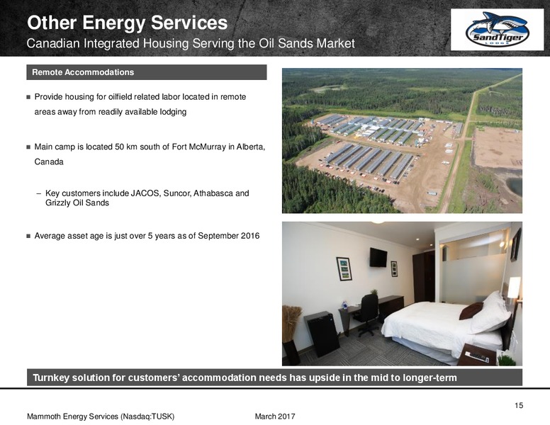 James 38th Annual Institutional Investors Conference – Mammoth Energy Services Inc. – slide 15
