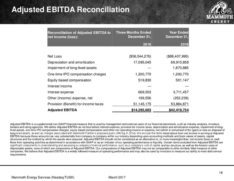 James 38th Annual Institutional Investors Conference – Mammoth Energy Services Inc. – slide 18
