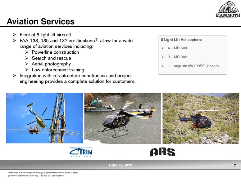 4Q 2019 Earnings Presentation – Mammoth Energy Services Inc. – slide 7