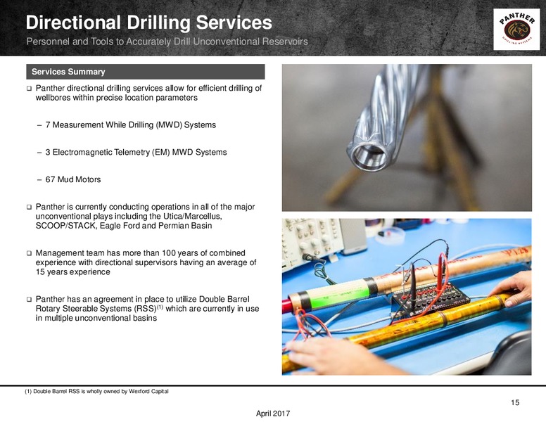 April 2017 Investor Presentation – Mammoth Energy Services Inc. – slide 15