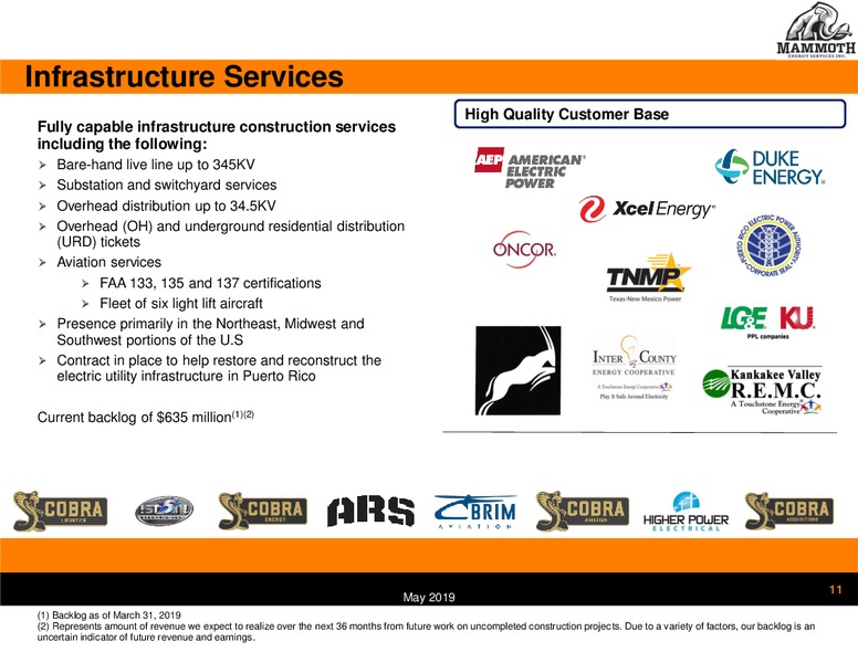 1Q 2019 Earnings Presentation – Mammoth Energy Services Inc. – slide 11