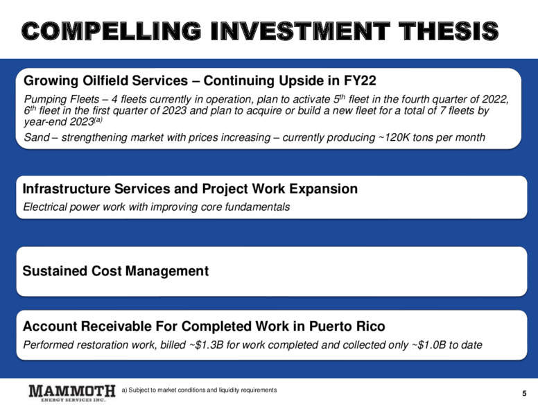 July 2022 Investor Presentation – Mammoth Energy Services Inc. – slide 5