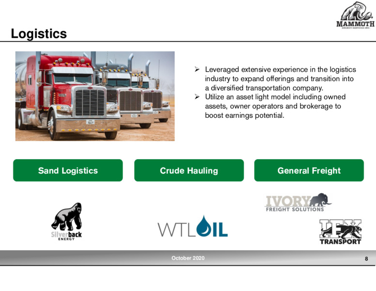 Q3 2020 Earnings Presentation – Mammoth Energy Services Inc. – slide 8