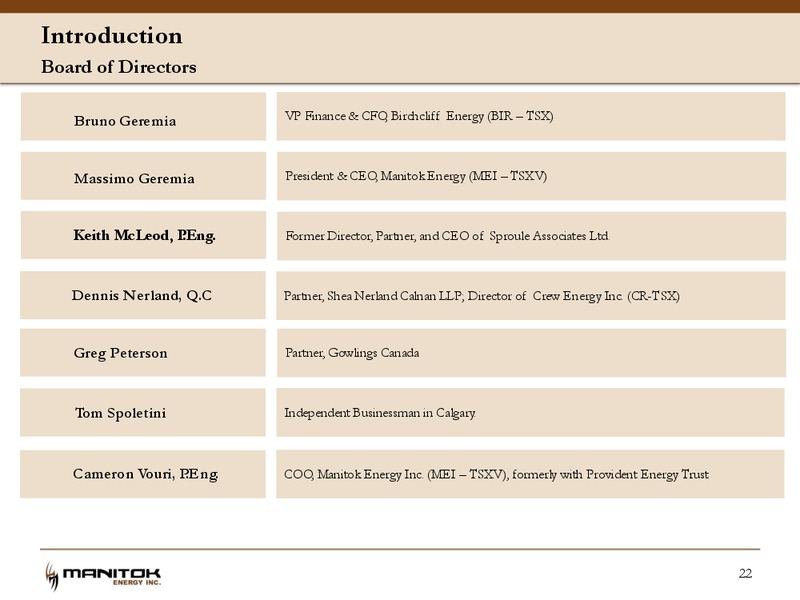 April 2016 Investor Presentation – Manitok Energy Inc. – slide 20