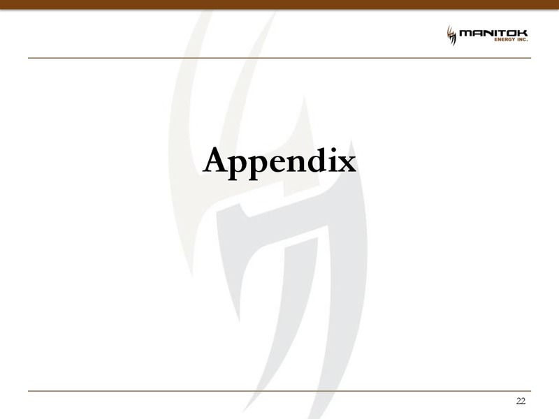 September 2015 Investor Presentation – Manitok Energy Inc. – slide 18