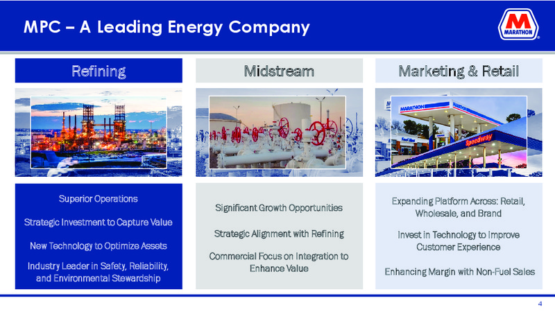 Goldman Sachs Global Energy Conference – Marathon Petroleum Corporation – slide 2