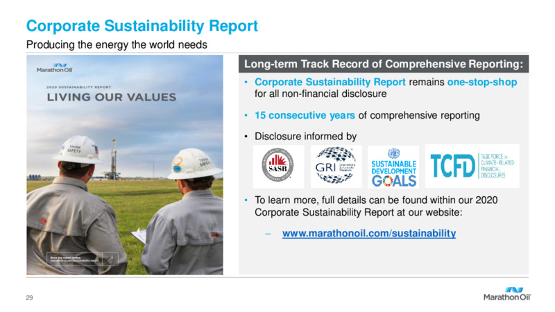 Q1 2022 Earnings Presentation – Marathon Oil Corp – slide 28