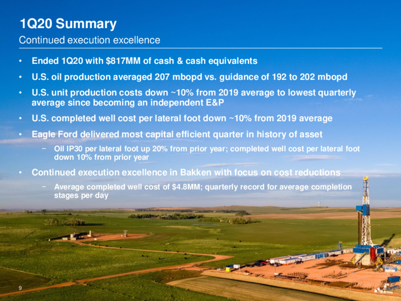 1Q 2020 Earnings Results – Marathon Oil Corp – slide 8