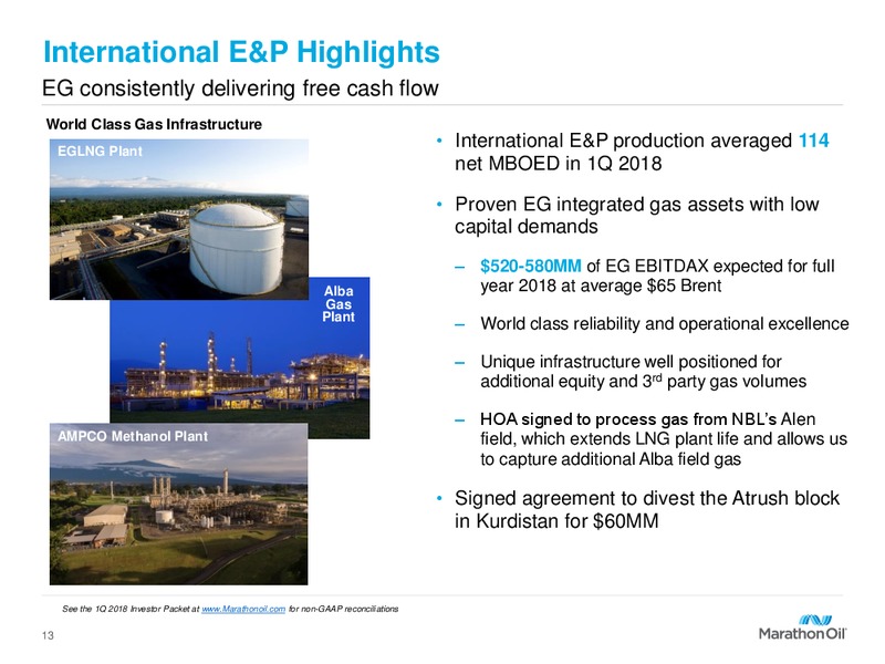 June 2018 Corporate Presentation – Marathon Oil Corp – slide 12
