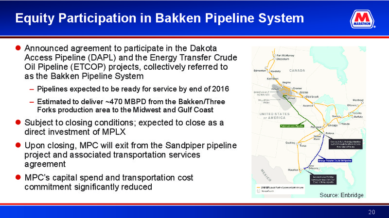 Deutsche Bank Energy Summit – Marathon Petroleum Corporation – slide 19