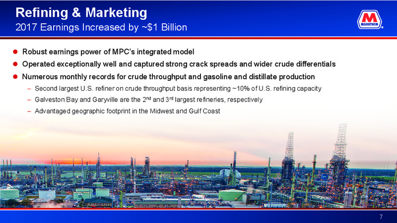 Credit Suisse 23rd Annual Energy Summit – Marathon Petroleum Corporation – slide 6