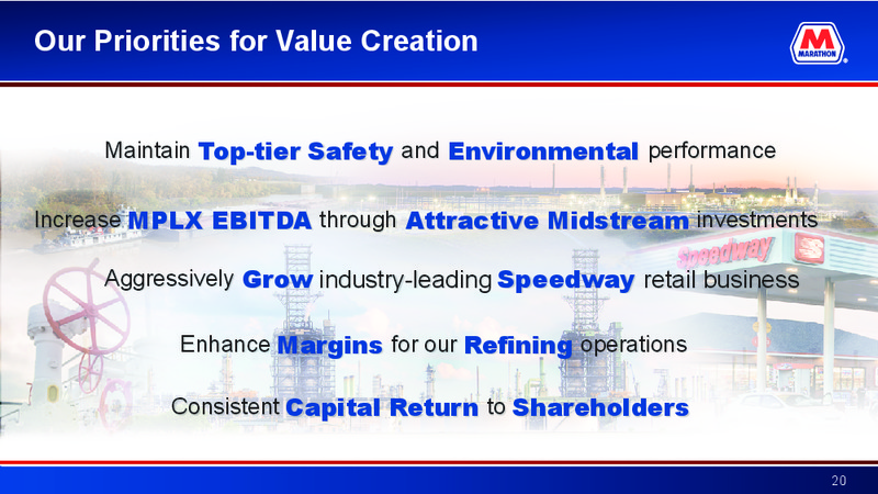Credit Suisse 23rd Annual Energy Summit – Marathon Petroleum Corporation – slide 19