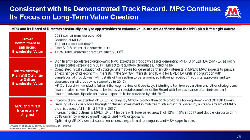 Credit Suisse Energy Summit – Marathon Petroleum Corporation – slide 25