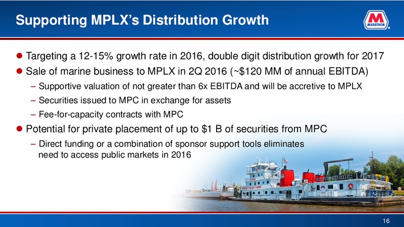 BAML 2016 Refining Conference – Marathon Petroleum Corporation – slide 15