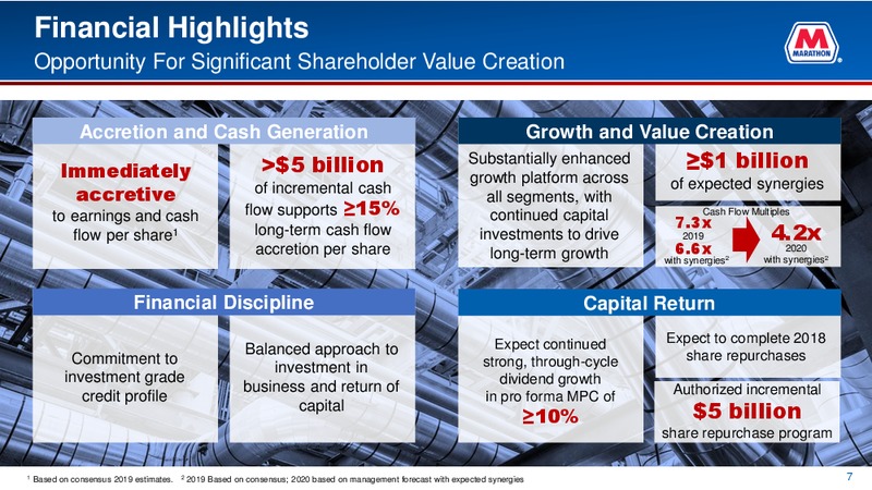 Marathon Petroleum and Andeavor Strategic Combination – Marathon Petroleum Corporation – slide 5