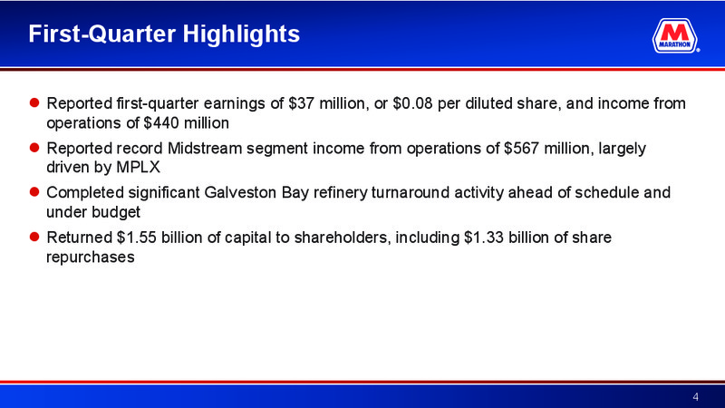 Q1 2018 Earnings Presentation – Marathon Petroleum Corporation – slide 2