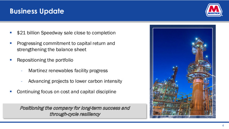 First Quarter 2021 Earnings Presentation – Marathon Petroleum Corporation – slide 3