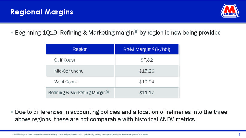 1Q 2019 Earnings Presentation – Marathon Petroleum Corporation – slide 7