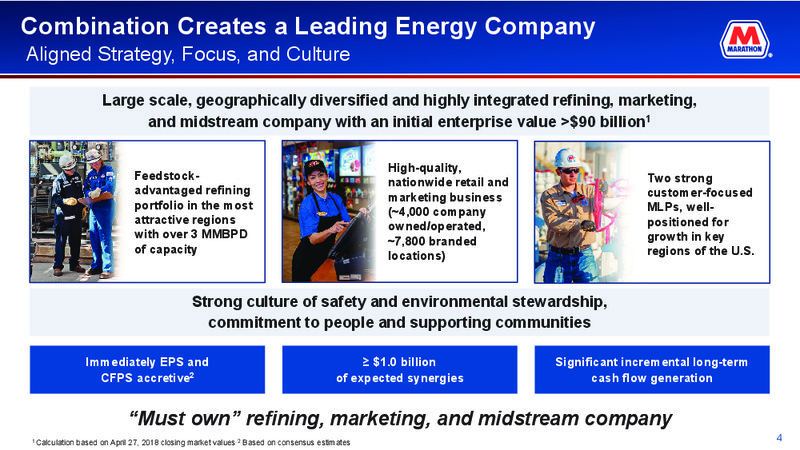 May 2018 Corporate Presentation – Marathon Petroleum Corporation – slide 2