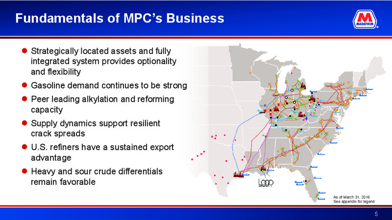 May 2016 Investor Presentation – Marathon Petroleum Corporation – slide 4