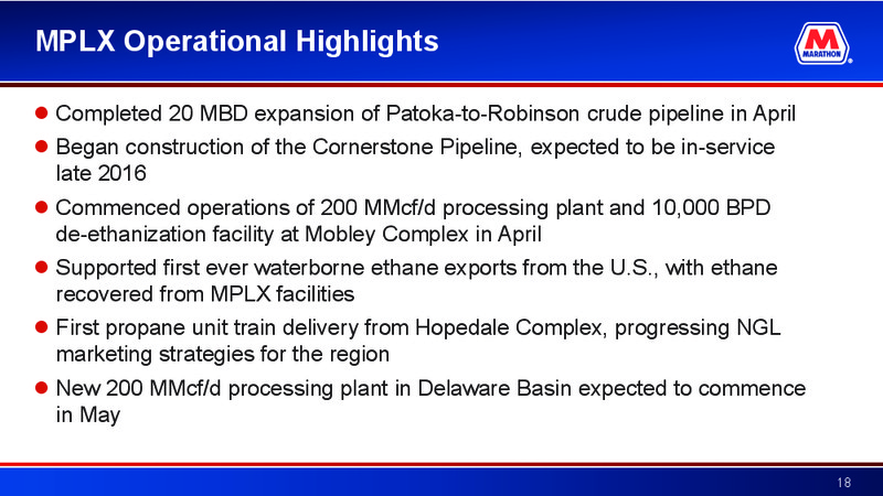 May 2016 Investor Presentation – Marathon Petroleum Corporation – slide 17