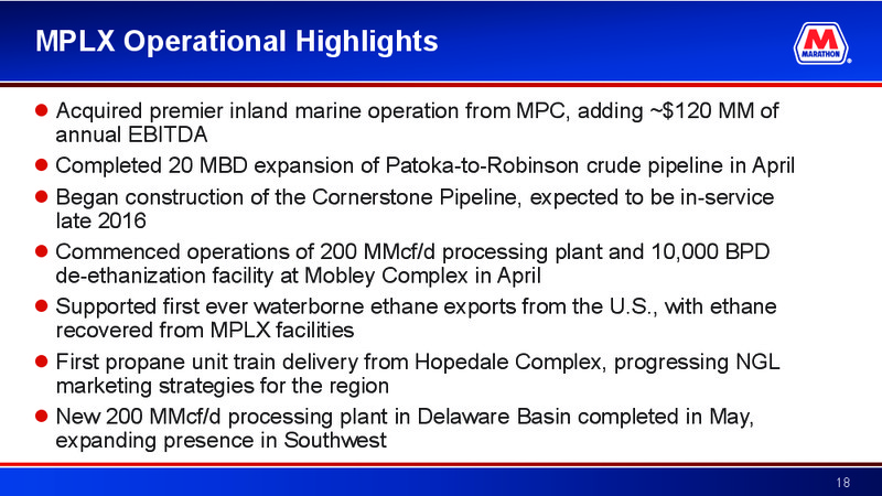 June 2016 Investor Presentation – Marathon Petroleum Corporation – slide 17