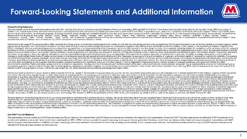 September 2019 Investor Presentation – Marathon Petroleum Corporation – slide 2