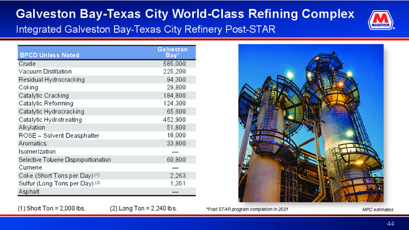 2016 Barclays CEO Energy Power Conference – Marathon Petroleum Corporation – slide 43