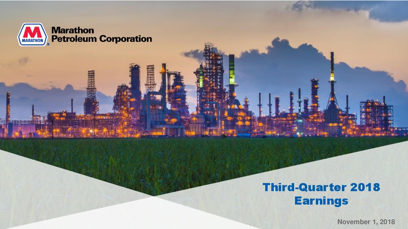 3Q 2018 Earnings – Marathon Petroleum Corporation – slide 1
