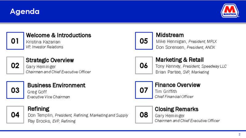 December 2018 Investor Day – Marathon Petroleum Corporation – slide 2